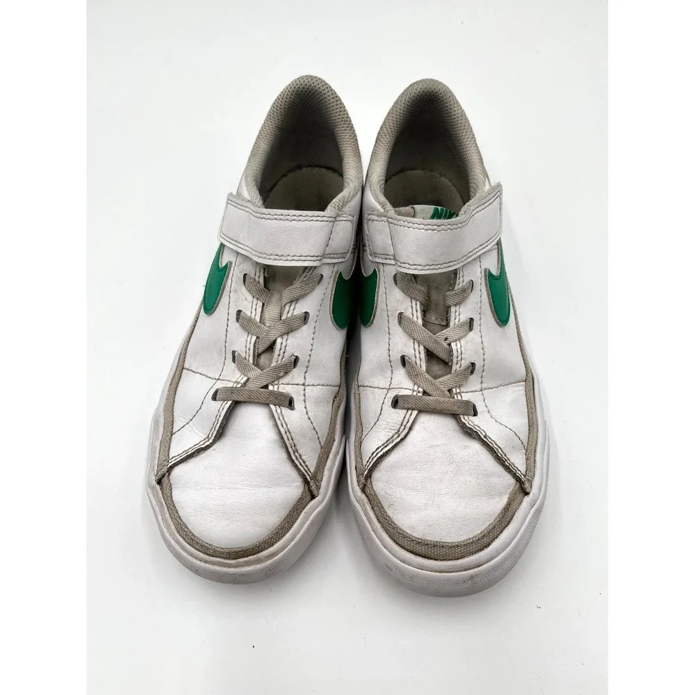 Nike Court Legacy PSV DA5381-120 Youth 2.5 Shoes White Green Solo Swoosh Sneaker